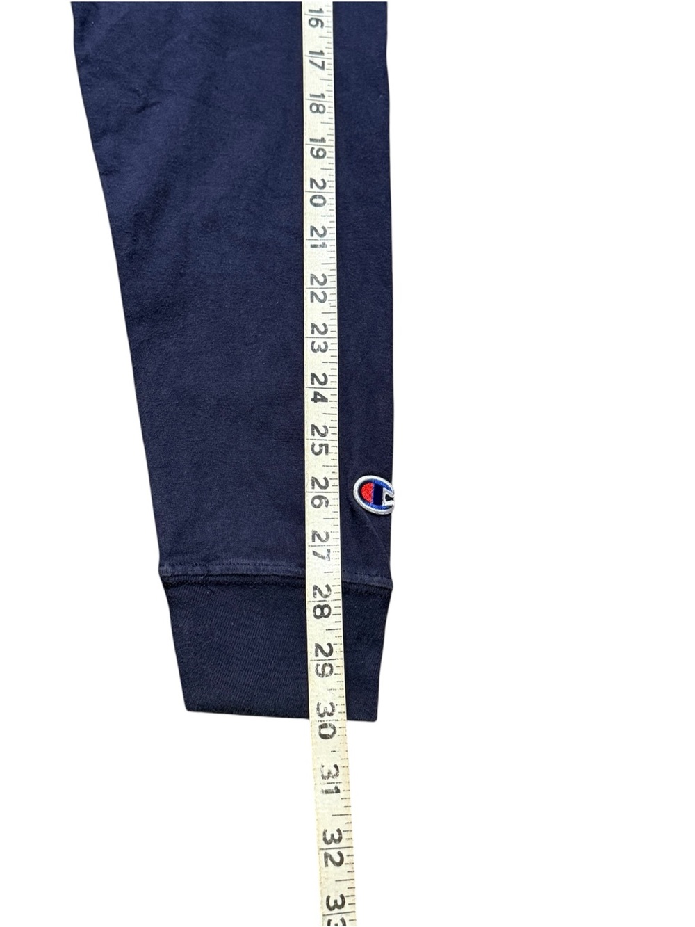 Champion Navy Retro Multicolor Logo Long Sleeve T-Shirt Men’s Medium - Picture 8 of 9